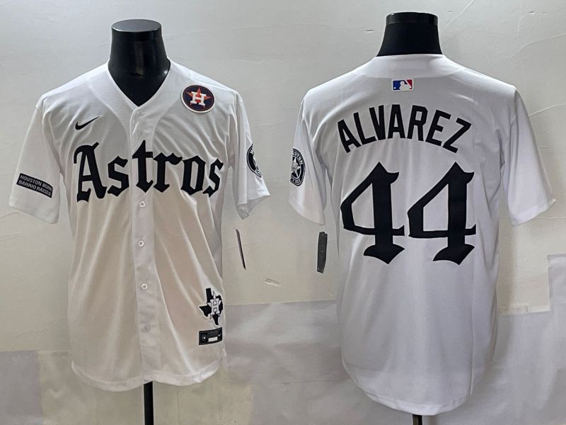 Men 2025 Houston Astros #44 Alvarez White Five generations Joint Name Nike MLB Jersey style 14